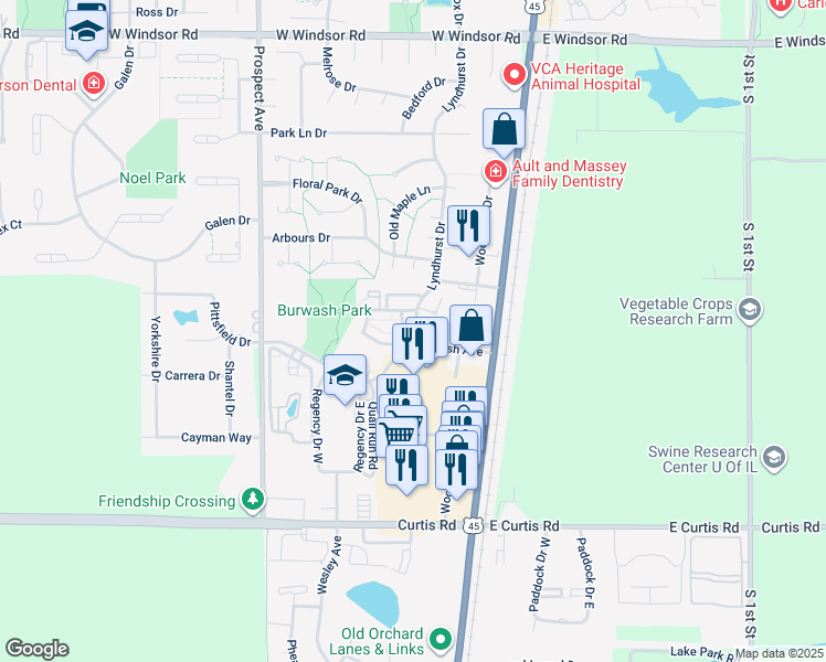 map of restaurants, bars, coffee shops, grocery stores, and more near in Savoy