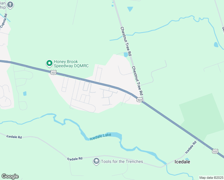 map of restaurants, bars, coffee shops, grocery stores, and more near 112 New Village Greene Drive in Honey Brook