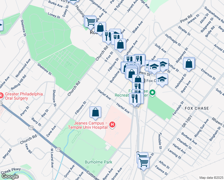 map of restaurants, bars, coffee shops, grocery stores, and more near 311 Chandler Street in Philadelphia