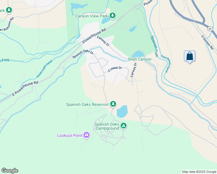 map of restaurants, bars, coffee shops, grocery stores, and more near 2706 South Eagle Drive in Spanish Fork