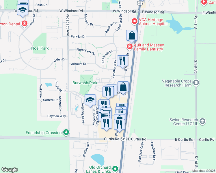 map of restaurants, bars, coffee shops, grocery stores, and more near in Savoy