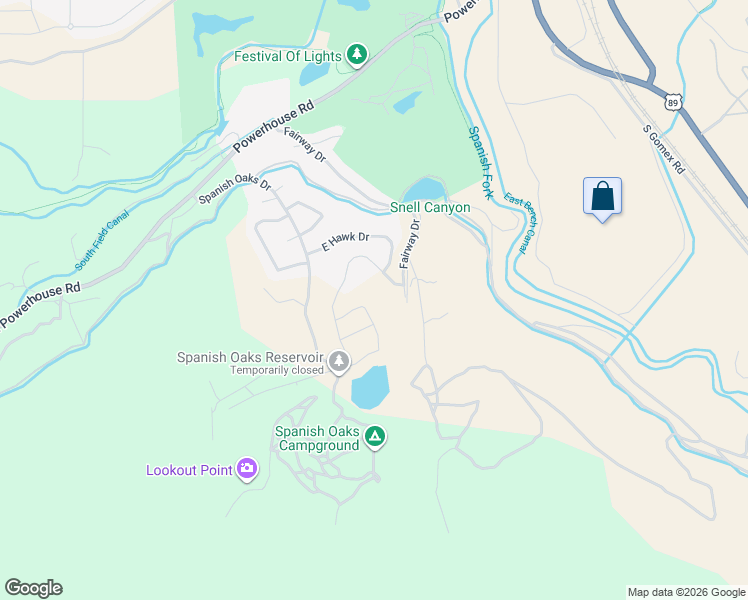 map of restaurants, bars, coffee shops, grocery stores, and more near 2721 3300 East in Spanish Fork