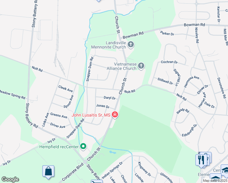 map of restaurants, bars, coffee shops, grocery stores, and more near 3708 Nolt Road in Landisville