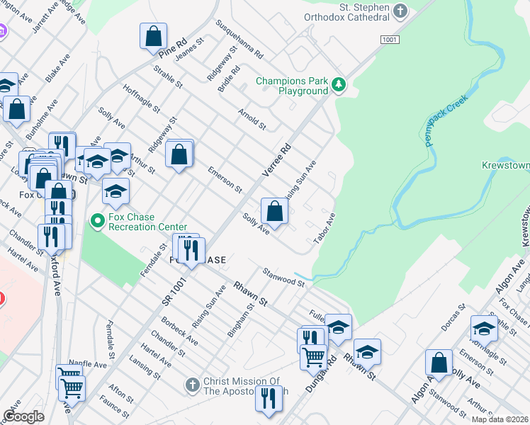 map of restaurants, bars, coffee shops, grocery stores, and more near 921 Emerson Street in Philadelphia