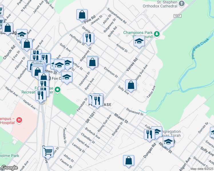 map of restaurants, bars, coffee shops, grocery stores, and more near 812 Solly Avenue in Philadelphia