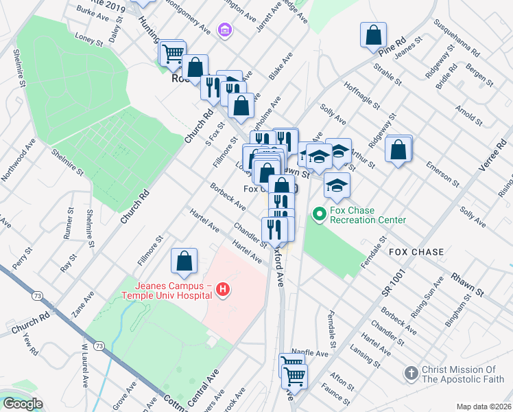 map of restaurants, bars, coffee shops, grocery stores, and more near in Philadelphia