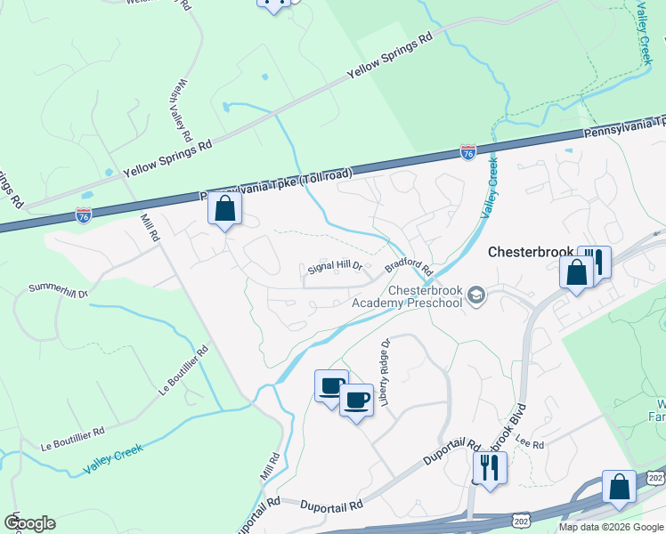 map of restaurants, bars, coffee shops, grocery stores, and more near 75 Bunker Hill Court in Wayne