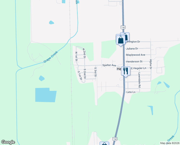 map of restaurants, bars, coffee shops, grocery stores, and more near 213 E Walnut St in Danville