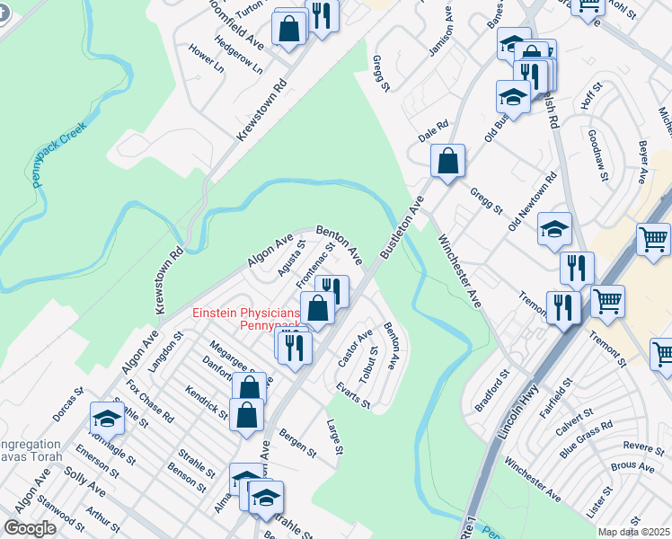 map of restaurants, bars, coffee shops, grocery stores, and more near 1815 Carwithan Street in Philadelphia