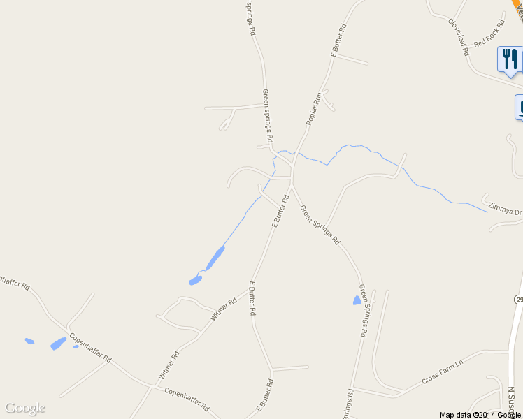 map of restaurants, bars, coffee shops, grocery stores, and more near 410 E Butter Rd in York
