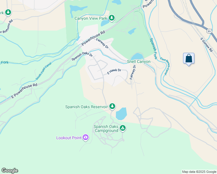 map of restaurants, bars, coffee shops, grocery stores, and more near 2682 South Eagle Drive in Spanish Fork