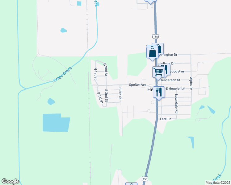 map of restaurants, bars, coffee shops, grocery stores, and more near 213 East Walnut Street in Danville