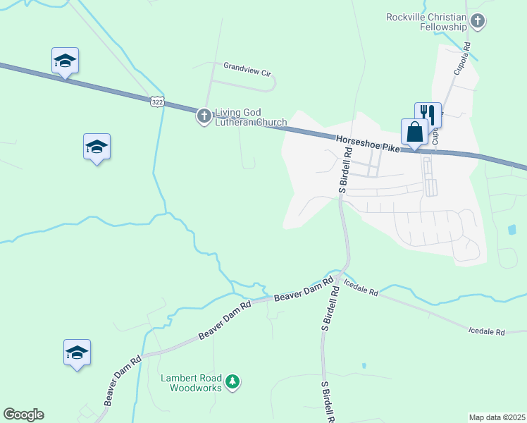 map of restaurants, bars, coffee shops, grocery stores, and more near 3180 Horseshoe Pike in Honey Brook