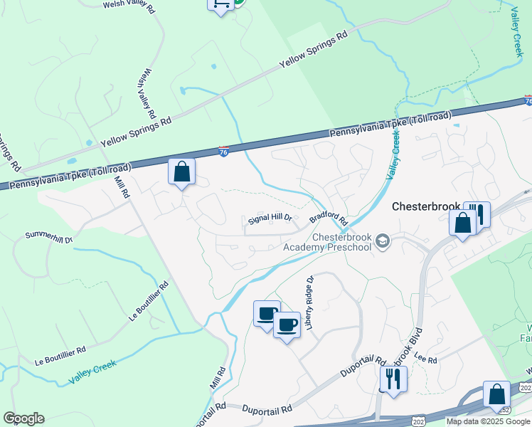 map of restaurants, bars, coffee shops, grocery stores, and more near 56 Constitution Court in Chesterbrook