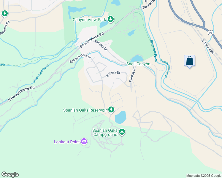 map of restaurants, bars, coffee shops, grocery stores, and more near 2662 Eagle Drive in Spanish Fork