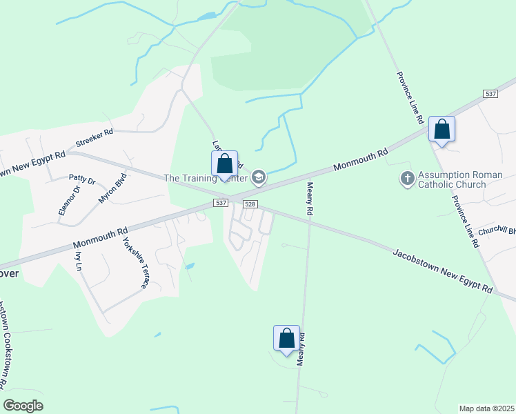 map of restaurants, bars, coffee shops, grocery stores, and more near 211 County Road 528 in Wrightstown