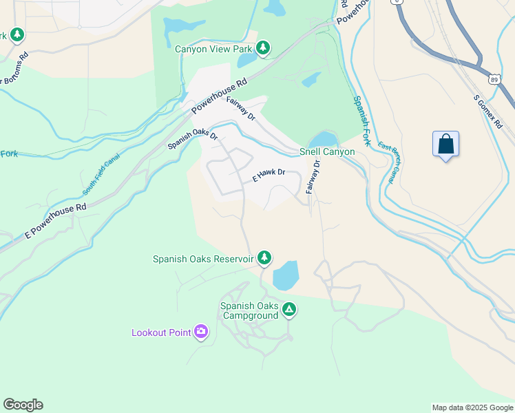 map of restaurants, bars, coffee shops, grocery stores, and more near 2662 Eagle Drive in Spanish Fork