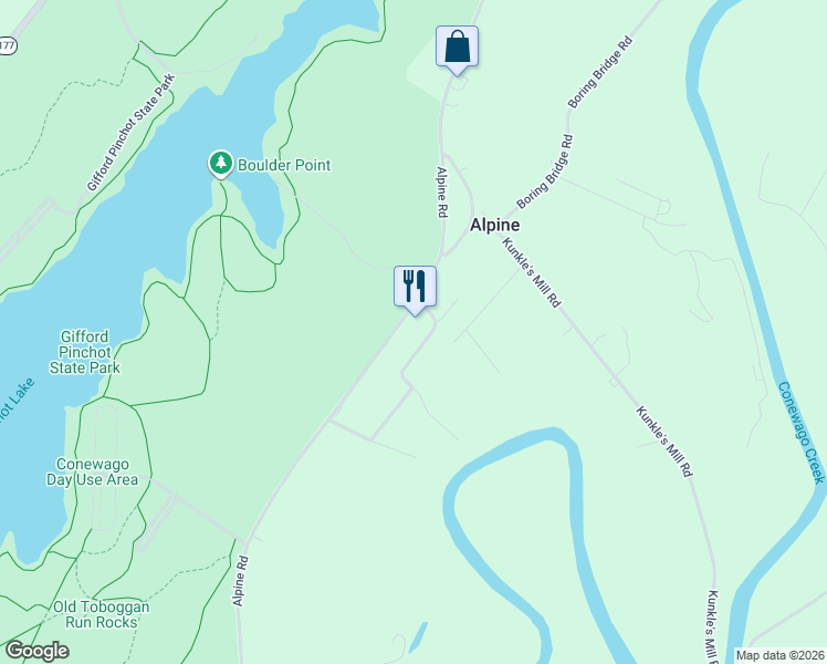 map of restaurants, bars, coffee shops, grocery stores, and more near 940 Alpine Rd in Wellsville