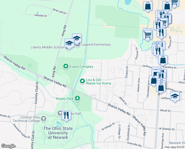 map of restaurants, bars, coffee shops, grocery stores, and more near 918 Glyn Morgan Court in Newark