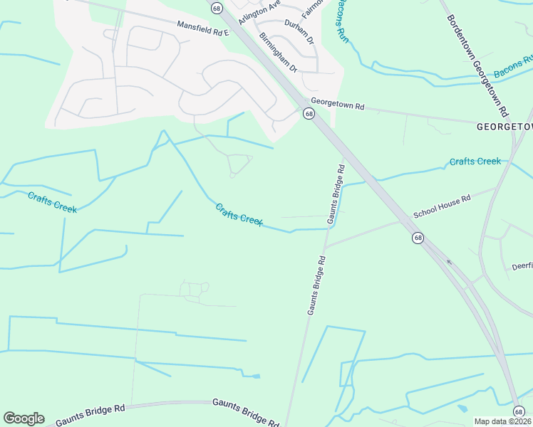 map of restaurants, bars, coffee shops, grocery stores, and more near 28247 Gaunts Bridge Road in Mansfield
