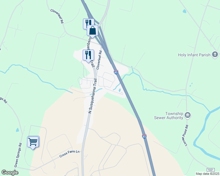 map of restaurants, bars, coffee shops, grocery stores, and more near Richard Street in York County