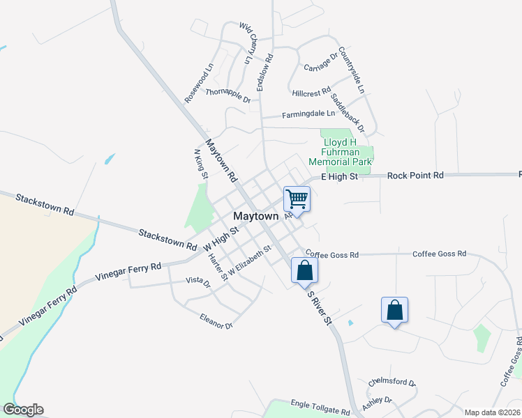 map of restaurants, bars, coffee shops, grocery stores, and more near 2 East High Street in Marietta
