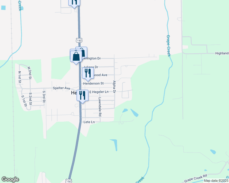 map of restaurants, bars, coffee shops, grocery stores, and more near 2400 Alpha Drive in Danville