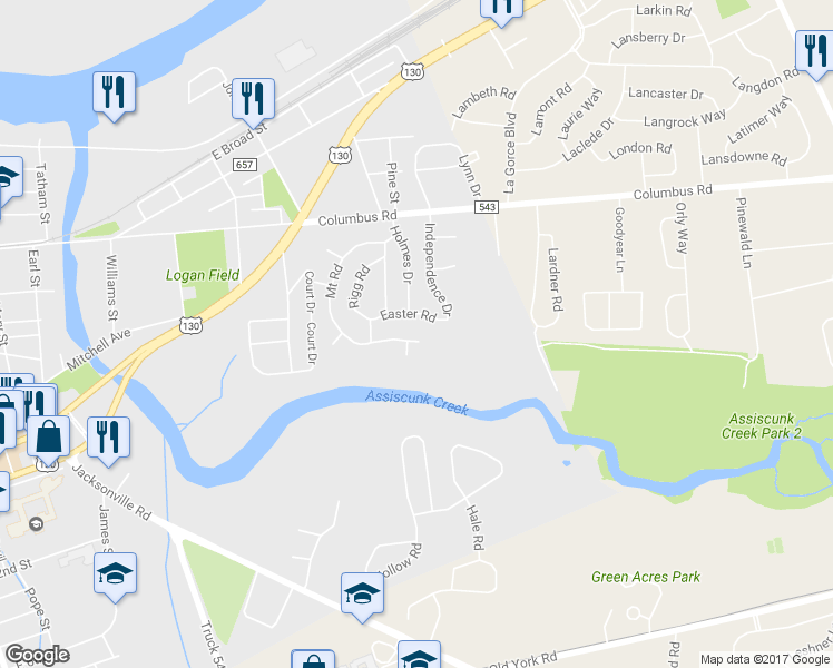 map of restaurants, bars, coffee shops, grocery stores, and more near 953 Valentine Road in Burlington