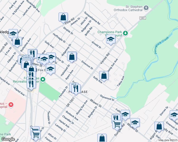 map of restaurants, bars, coffee shops, grocery stores, and more near 829 Solly Avenue in Philadelphia