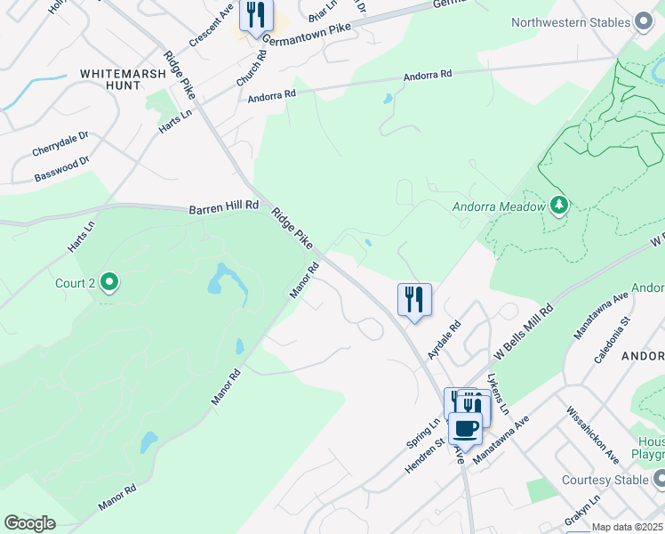 map of restaurants, bars, coffee shops, grocery stores, and more near 9305 Eagle View Drive in Montgomery County