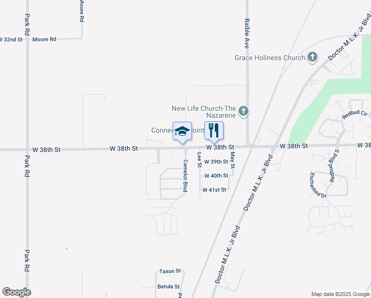map of restaurants, bars, coffee shops, grocery stores, and more near 2733 West 38th Street in Anderson