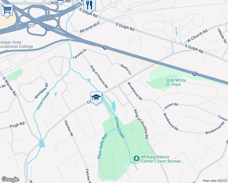 map of restaurants, bars, coffee shops, grocery stores, and more near 400 Alderbrook Drive in Wayne