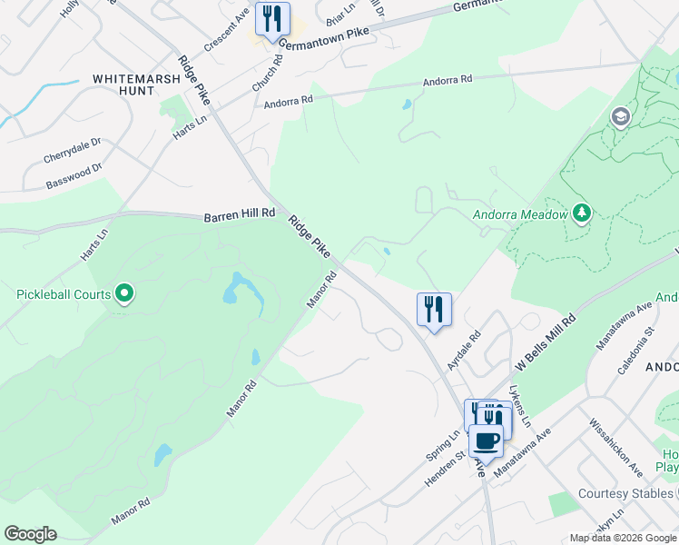 map of restaurants, bars, coffee shops, grocery stores, and more near 9316 Eagle View Drive in Lafayette Hill