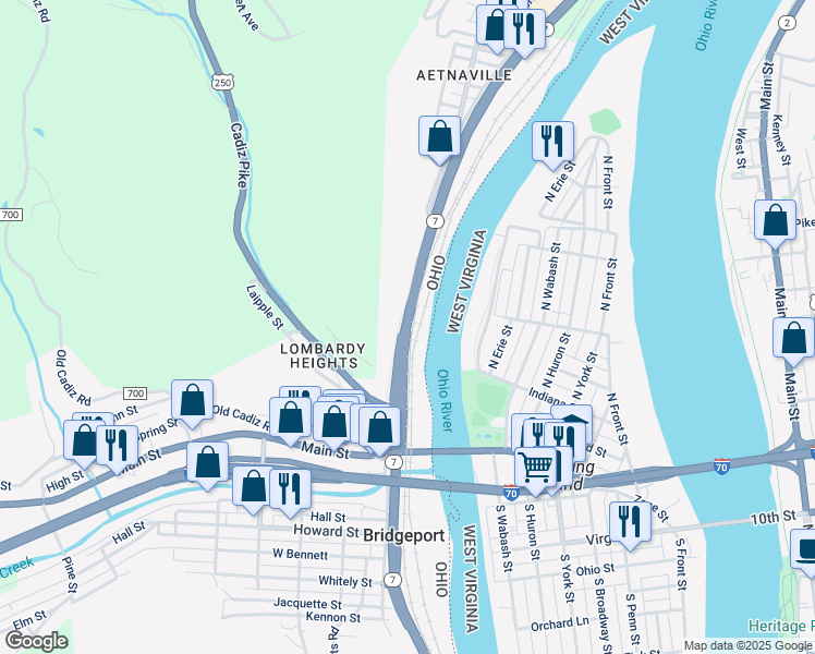 map of restaurants, bars, coffee shops, grocery stores, and more near in 