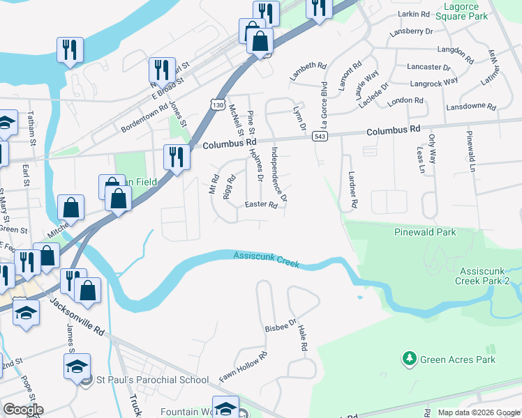 map of restaurants, bars, coffee shops, grocery stores, and more near 944 Valentine Road in Burlington