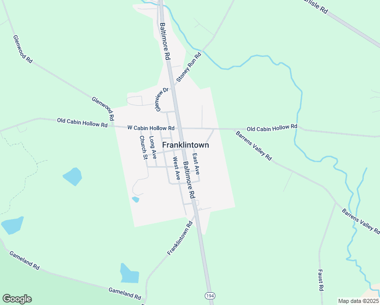 map of restaurants, bars, coffee shops, grocery stores, and more near 6 South Baltimore Street in Hanover