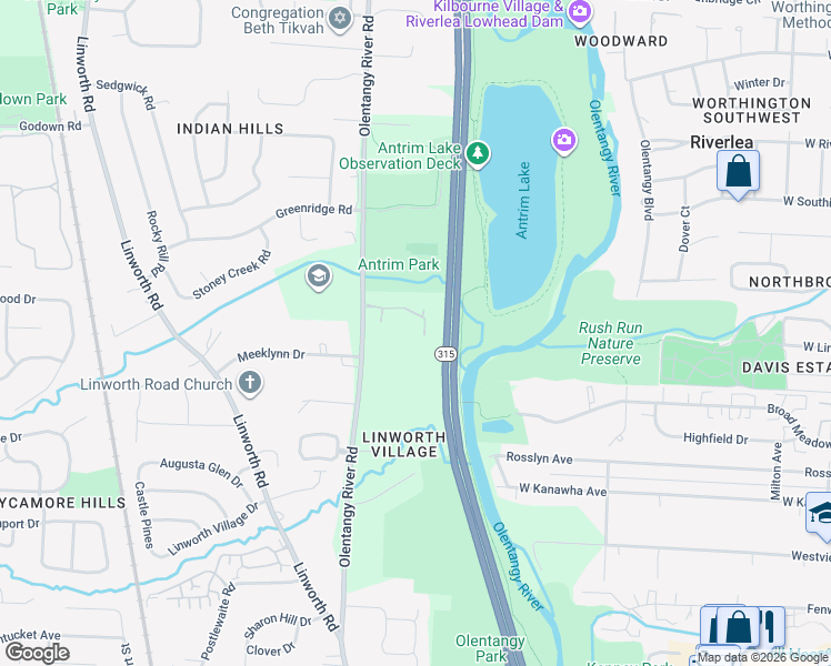 map of restaurants, bars, coffee shops, grocery stores, and more near 680 Lindsey Marie Lane in Columbus