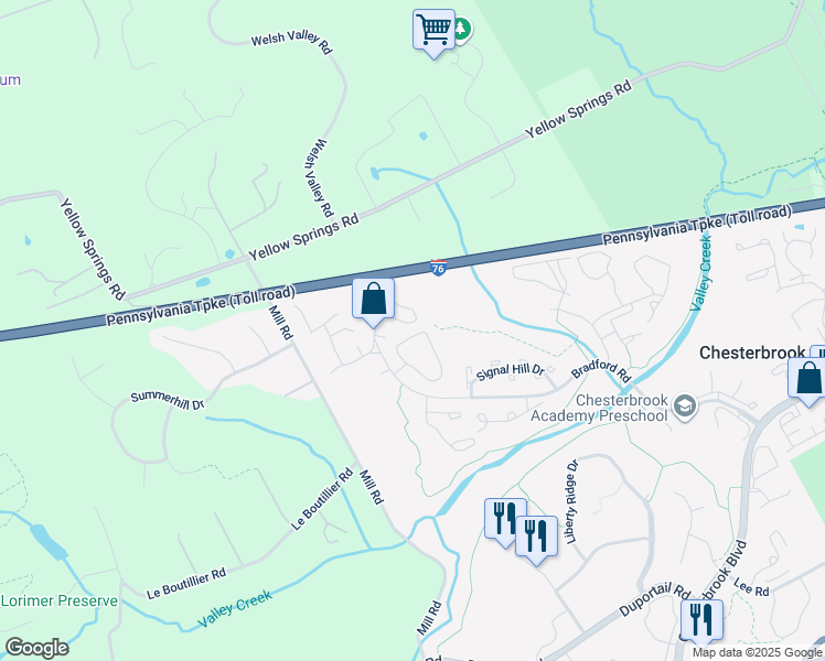 map of restaurants, bars, coffee shops, grocery stores, and more near 16 Militia Hill Drive in Wayne