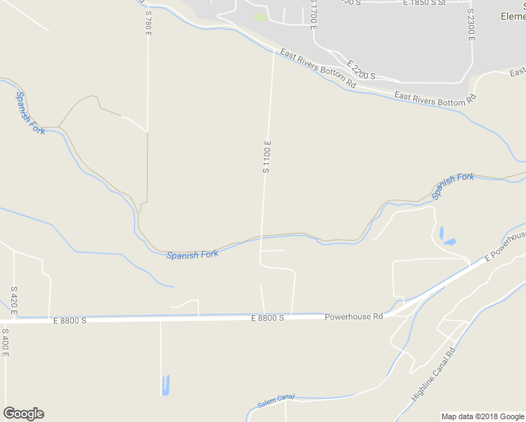 map of restaurants, bars, coffee shops, grocery stores, and more near 8500 South 1100 East in Spanish Fork