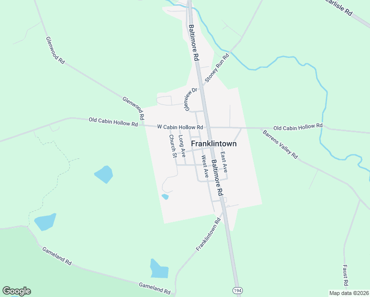 map of restaurants, bars, coffee shops, grocery stores, and more near 11 Water Street in Dillsburg