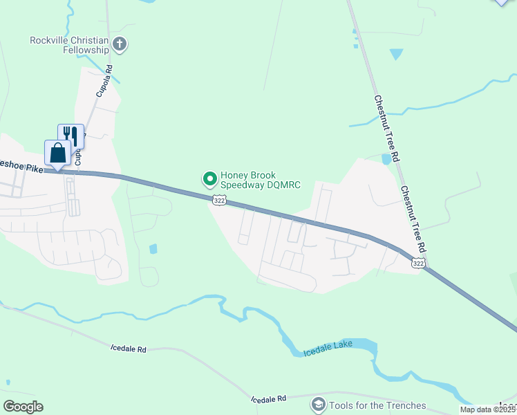 map of restaurants, bars, coffee shops, grocery stores, and more near 101 Keystone Court in Honey Brook