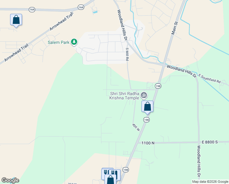 map of restaurants, bars, coffee shops, grocery stores, and more near 326 East Luna Circle in Spanish Fork