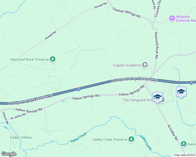 map of restaurants, bars, coffee shops, grocery stores, and more near 1975 White Deer Trail in Malvern