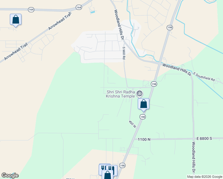 map of restaurants, bars, coffee shops, grocery stores, and more near 326 East Luna Circle in Spanish Fork