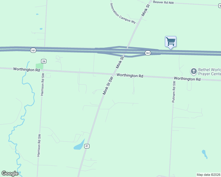 map of restaurants, bars, coffee shops, grocery stores, and more near 277 Mink Street Southwest in Pataskala