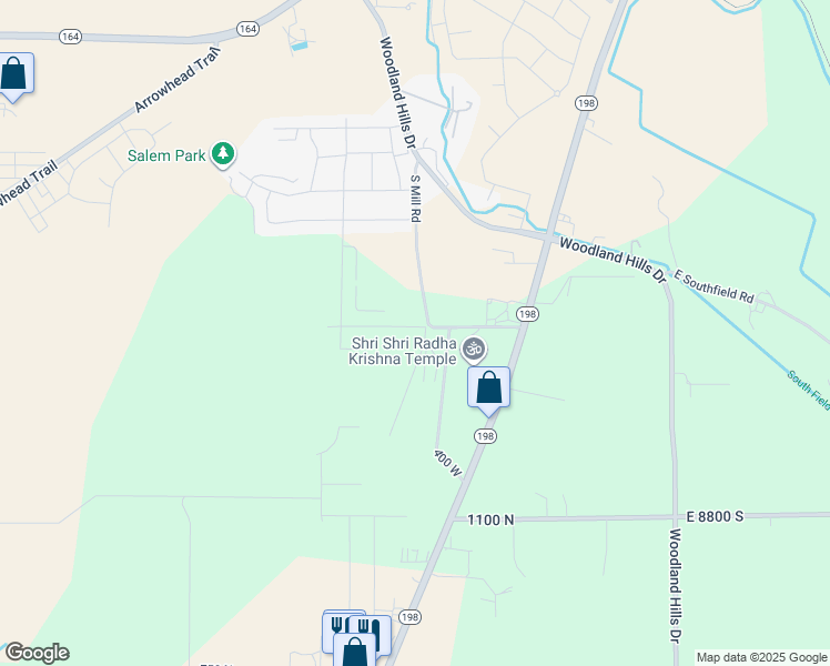 map of restaurants, bars, coffee shops, grocery stores, and more near North Luna Circle in Elk Ridge
