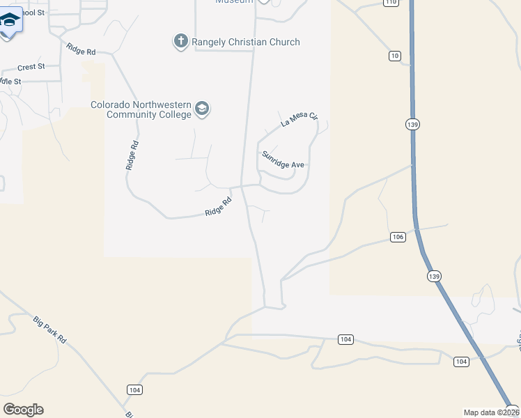 map of restaurants, bars, coffee shops, grocery stores, and more near Ridgeview in Rangely