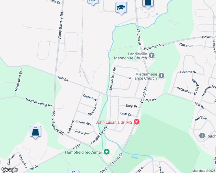 map of restaurants, bars, coffee shops, grocery stores, and more near 1112 Snapper Dam Road in Landisville