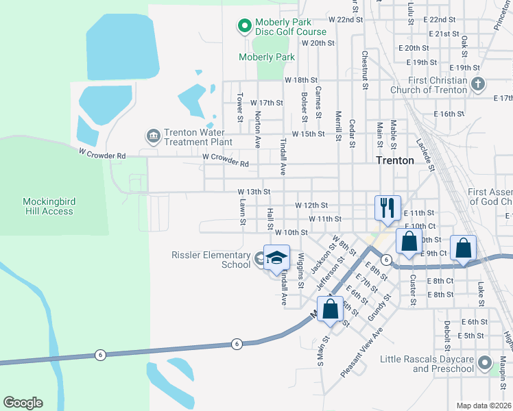 map of restaurants, bars, coffee shops, grocery stores, and more near 1201 Norton Avenue in Trenton