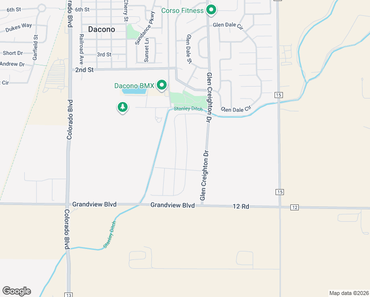 map of restaurants, bars, coffee shops, grocery stores, and more near 1129 Sherman Drive in Dacono